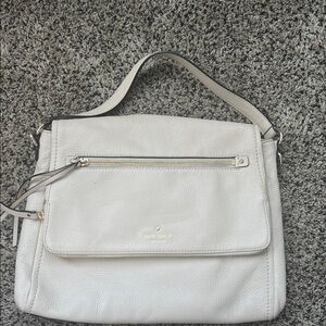 Kate Spade Cream Shoulder Bag with Gold Accents